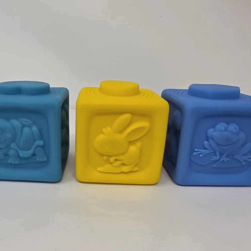 Blocks Rubber Shapes Lot of 3